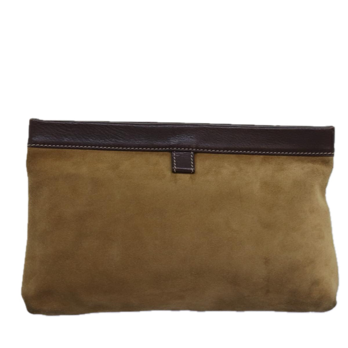 LOEWE Anagram Pouch Suede Beige Auth yk12850