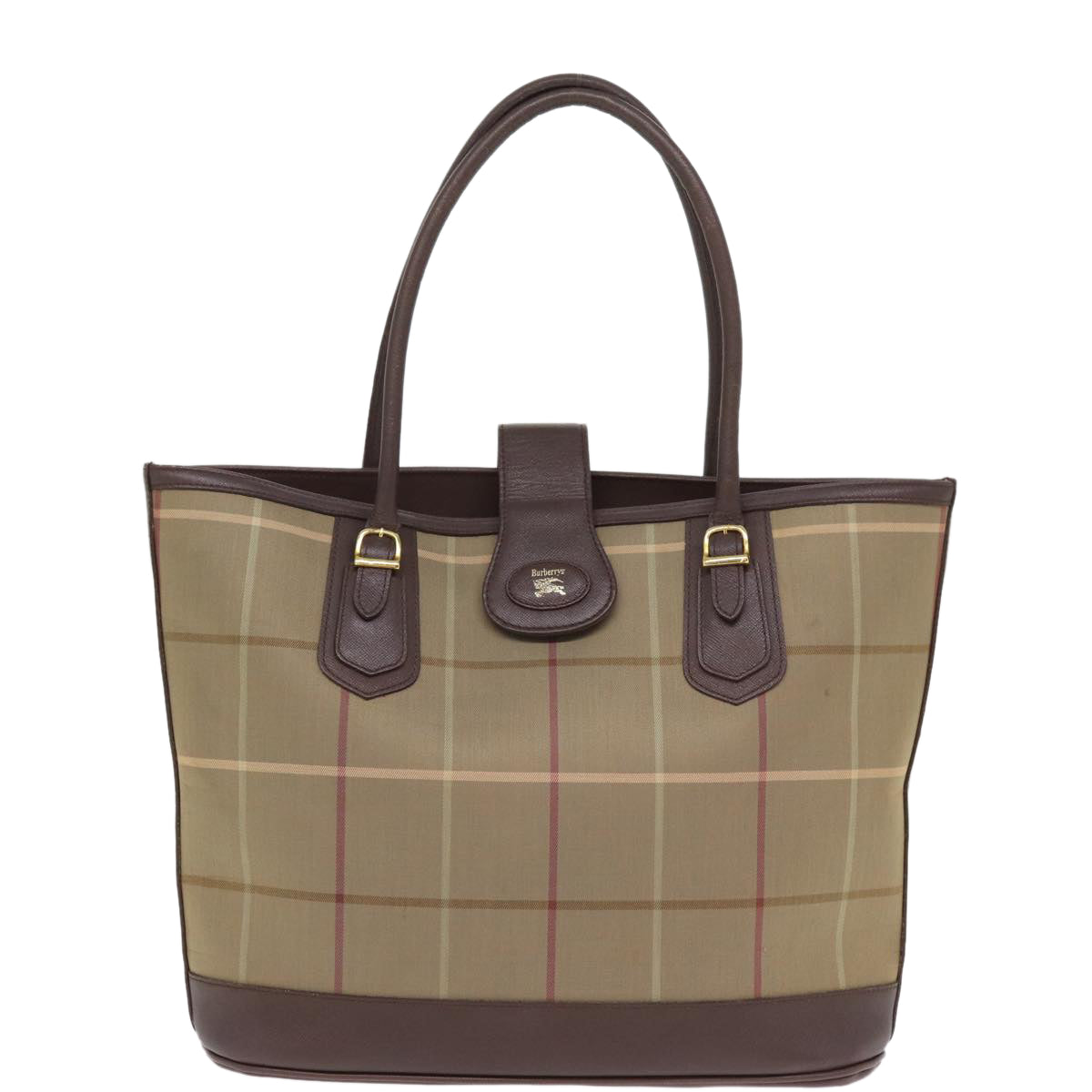 Burberrys Nova Check Tote Bag Canvas Beige Auth yk12860