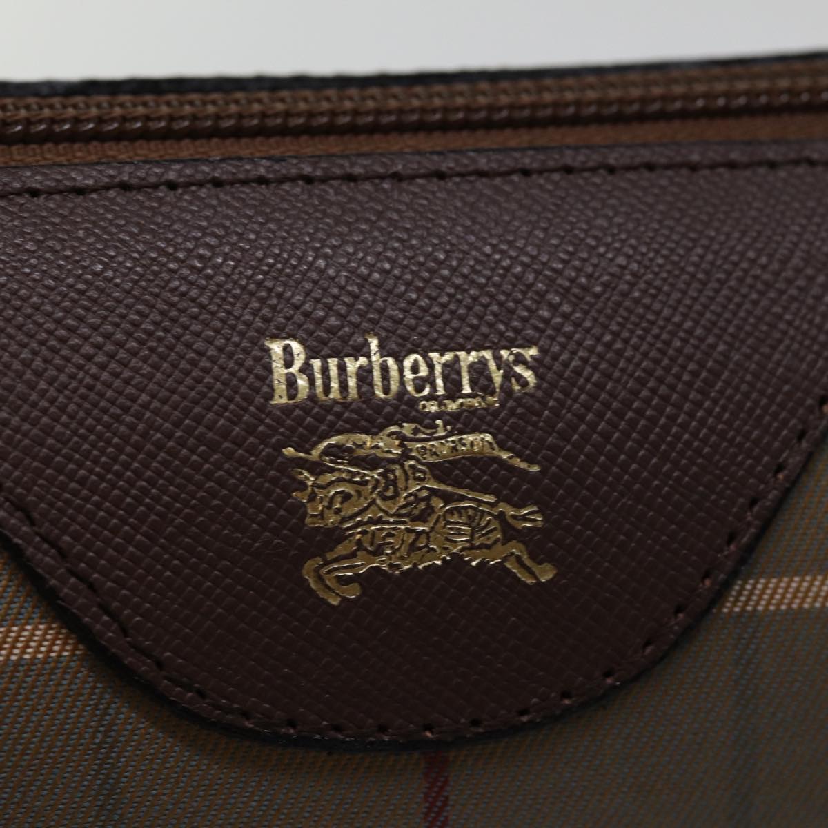 Burberrys Nova Check Clutch Bag Canvas Beige Auth yk12906