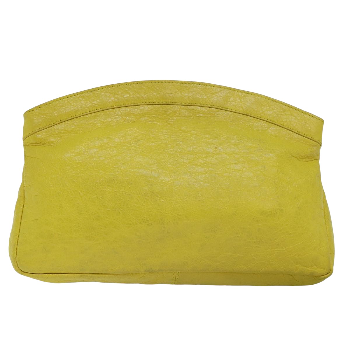 BALENCIAGA Clutch Bag Leather Yellow 285453 Auth yk13077