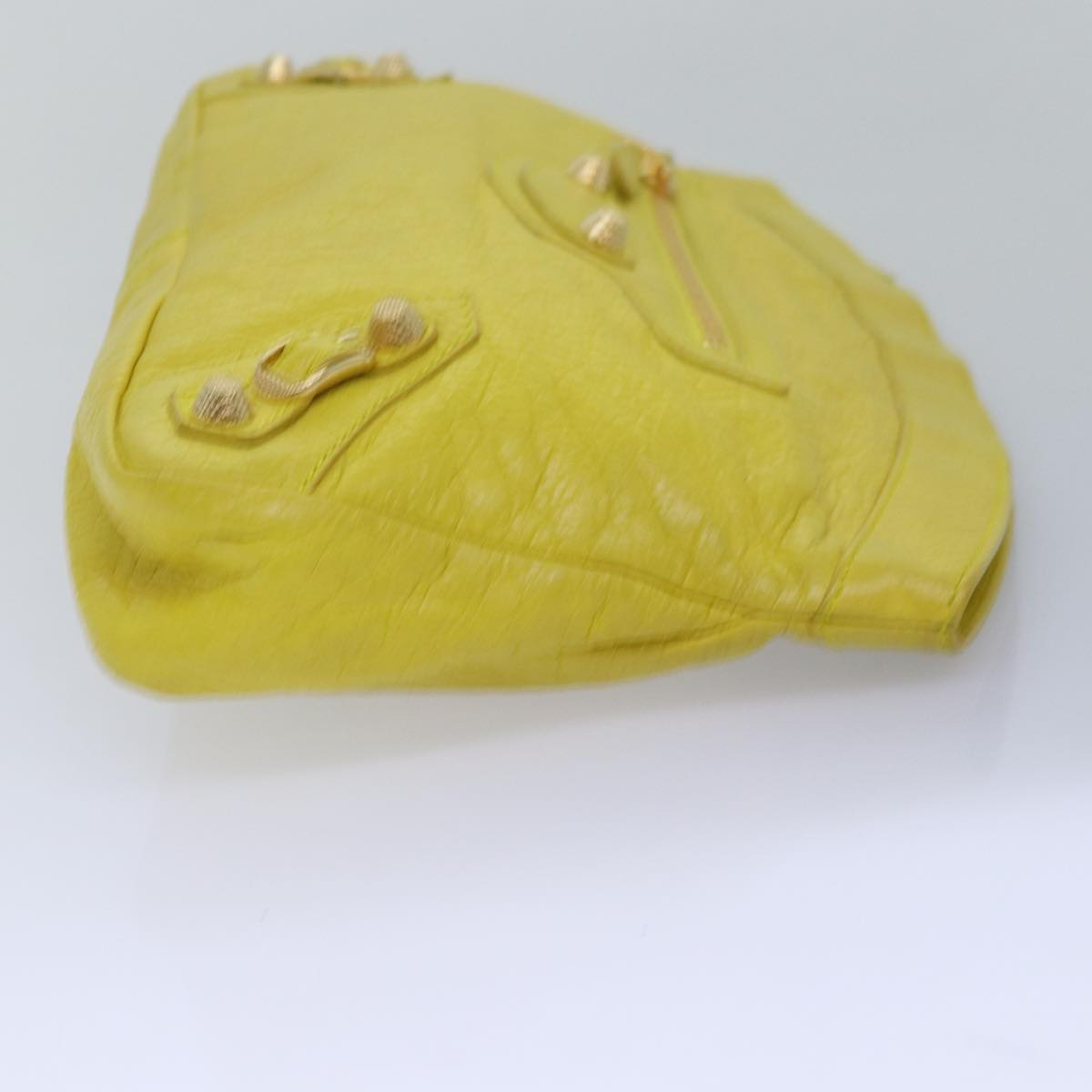 BALENCIAGA Clutch Bag Leather Yellow 285453 Auth yk13077