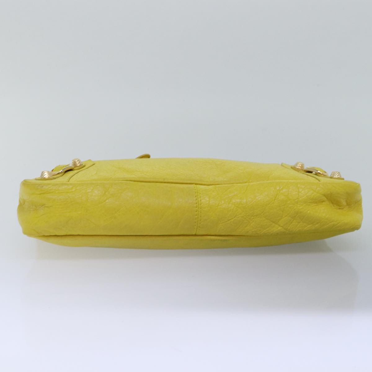 BALENCIAGA Clutch Bag Leather Yellow 285453 Auth yk13077