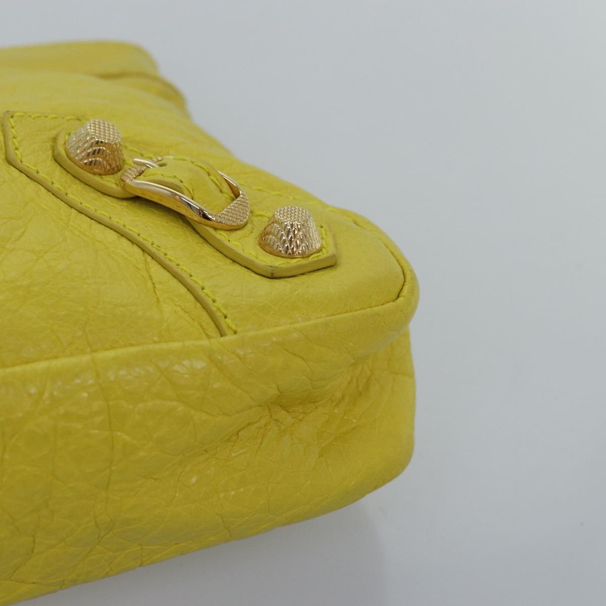 BALENCIAGA Clutch Bag Leather Yellow 285453 Auth yk13077