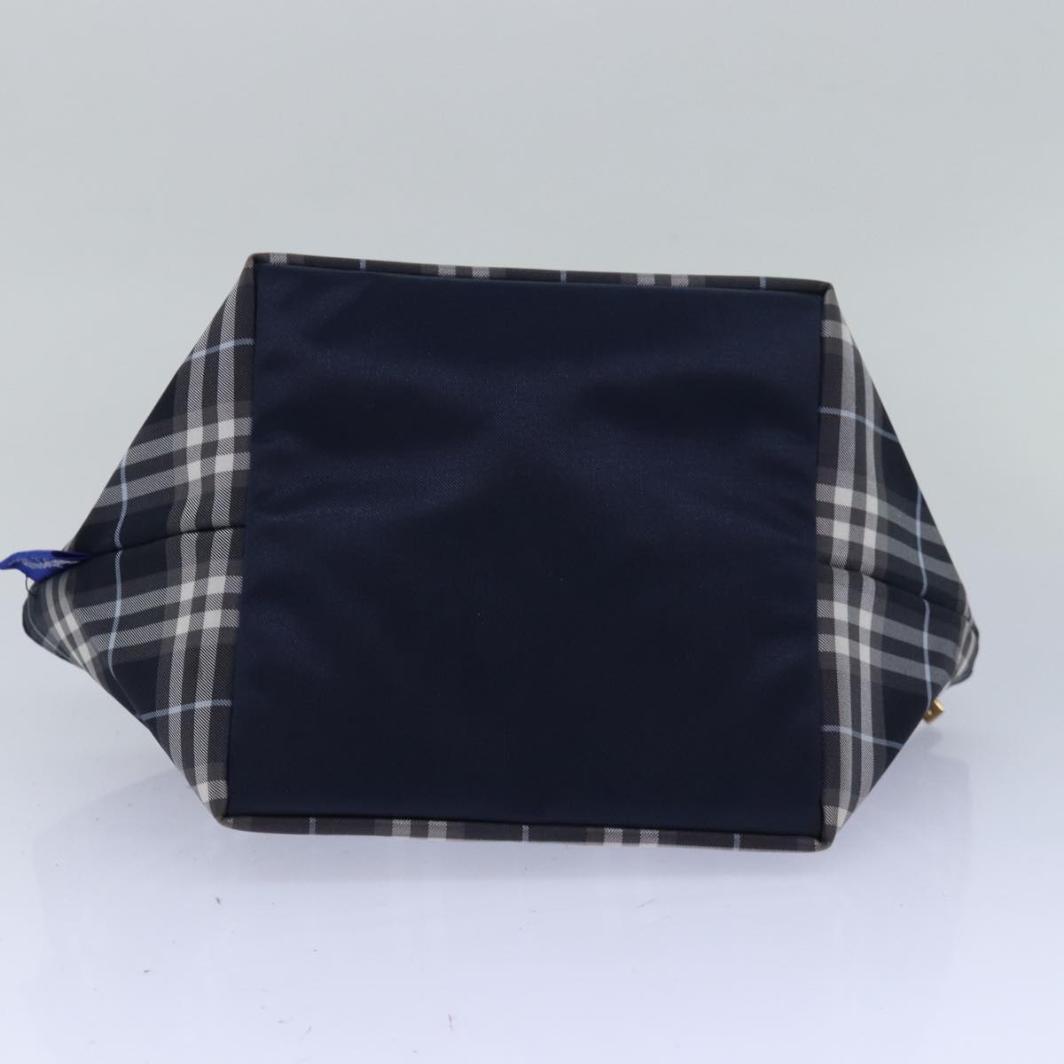 Burberrys Nova Check Blue Label Hand Bag Nylon Navy Auth yk13111