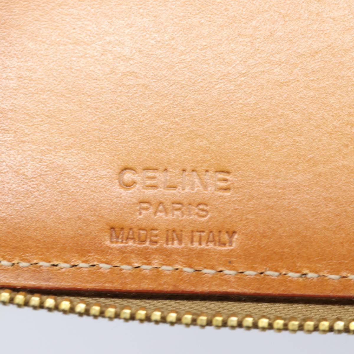 CELINE Macadam Canvas Travel Case PVC Leather Brown Auth yk13127