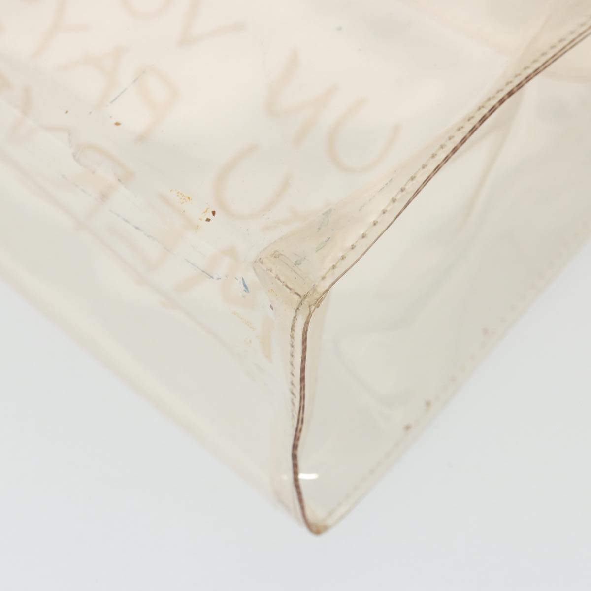 HERMES Vinyl Kelly Hand Bag Vinyl Clear Auth yk13230