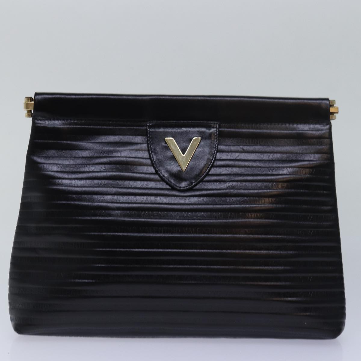 VALENTINO Clutch Bag Leather PVC Leather 4Set Black Brown white Auth yk13236