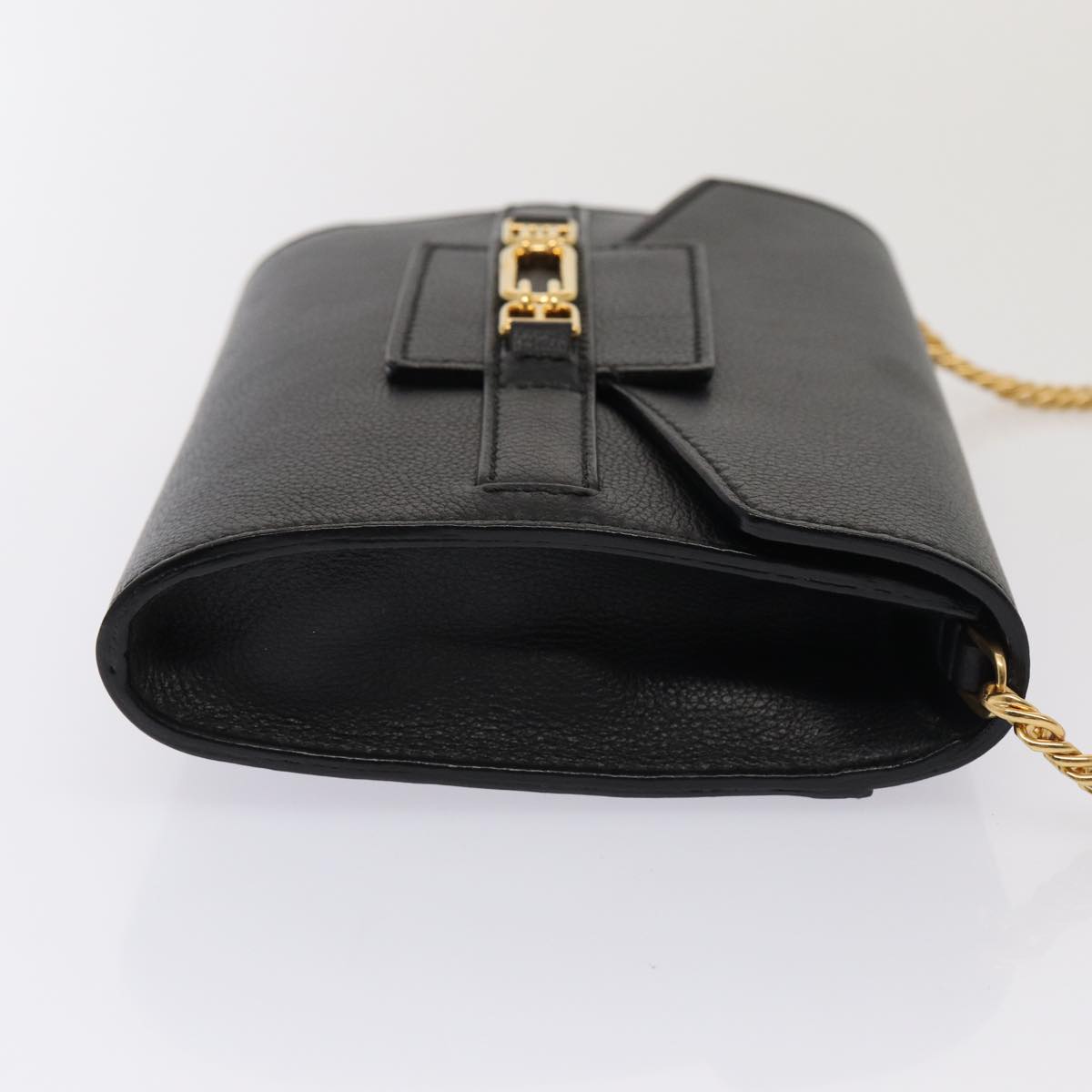 BALLY Shoulder Bag Leather Black Auth yk13281