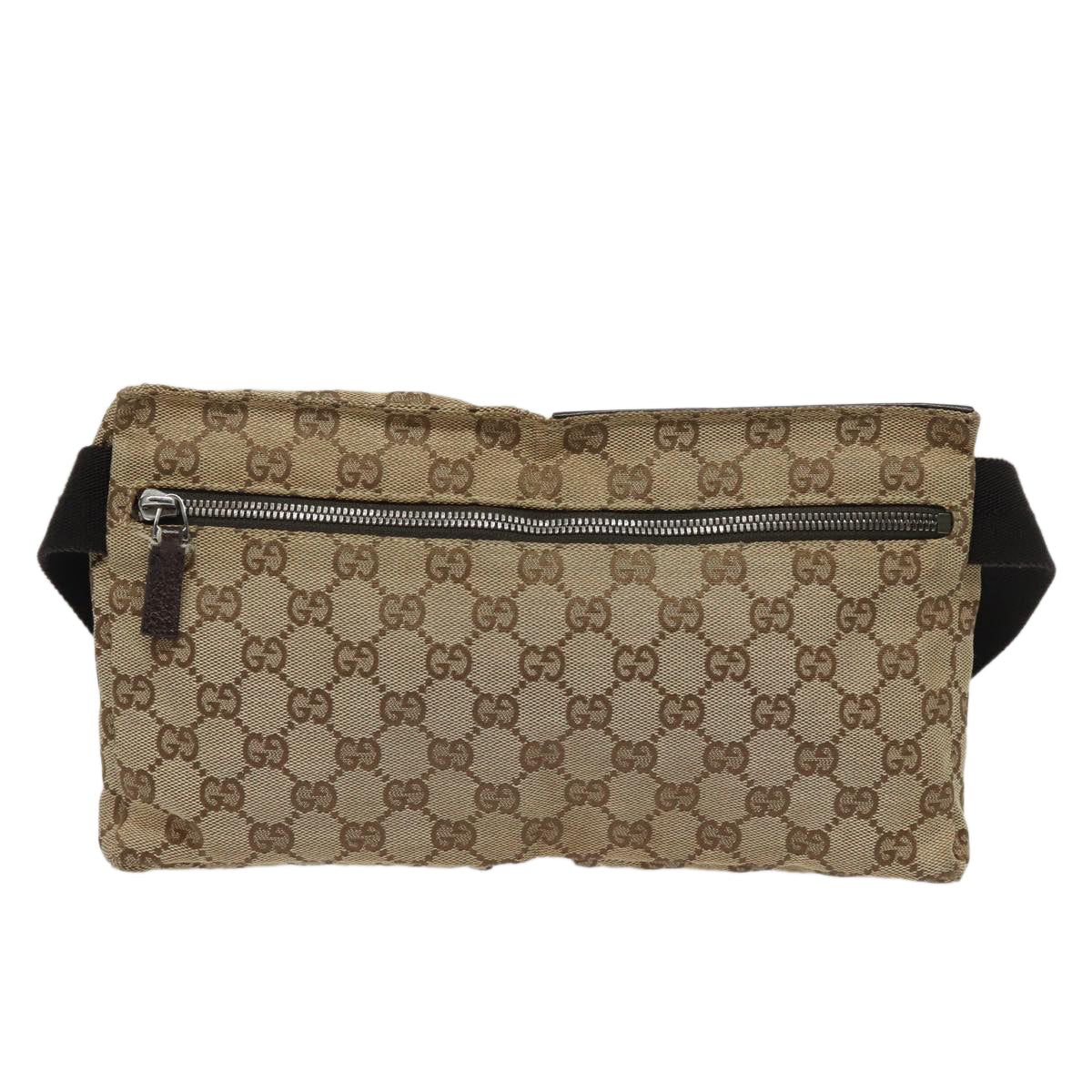 GUCCI GG Canvas Waist bag Beige 28566 Auth yk13396