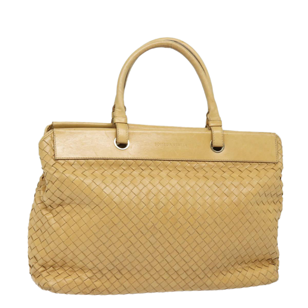 BOTTEGA VENETA INTRECCIATO Hand Bag Leather Beige Auth yk13483