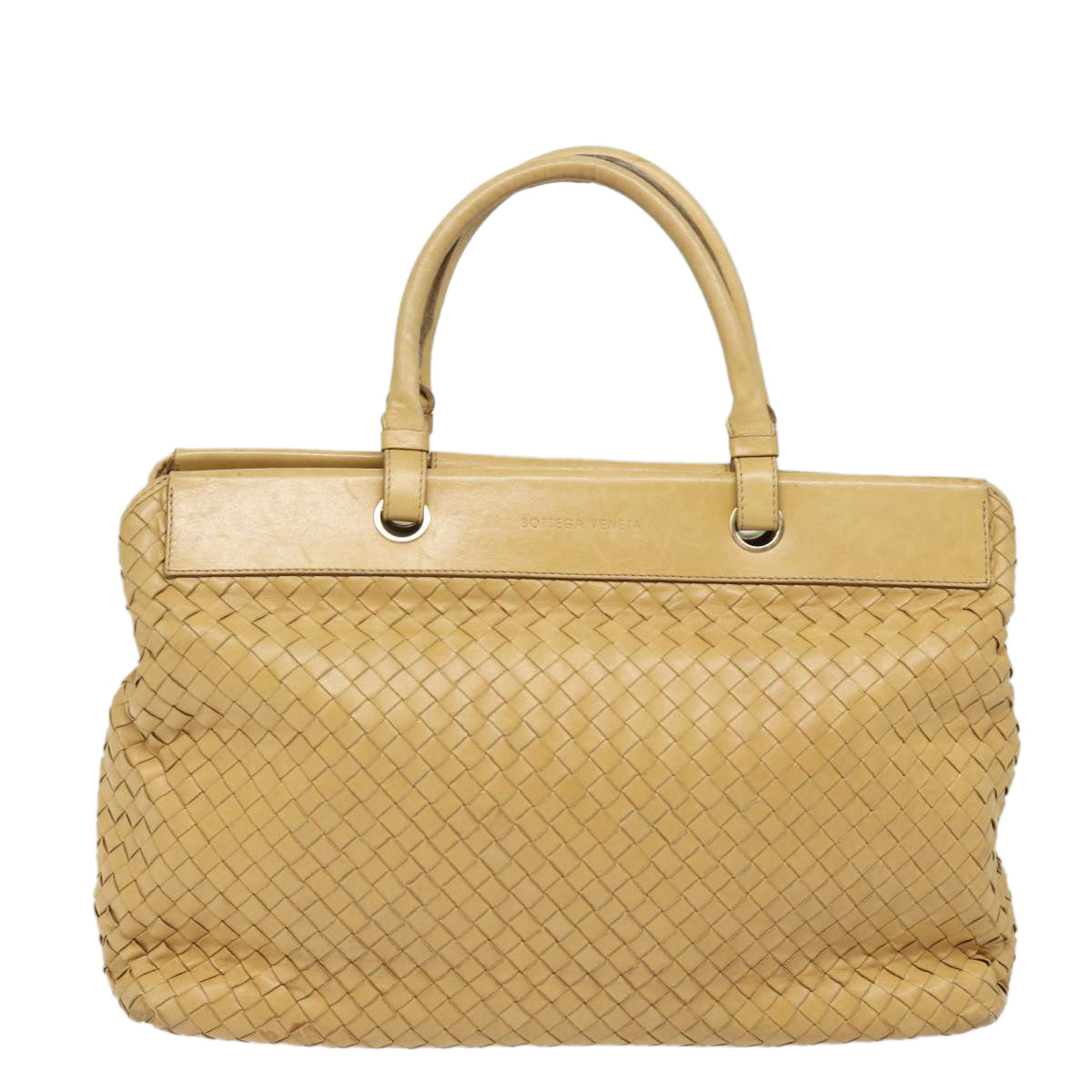 BOTTEGA VENETA INTRECCIATO Hand Bag Leather Beige Auth yk13483