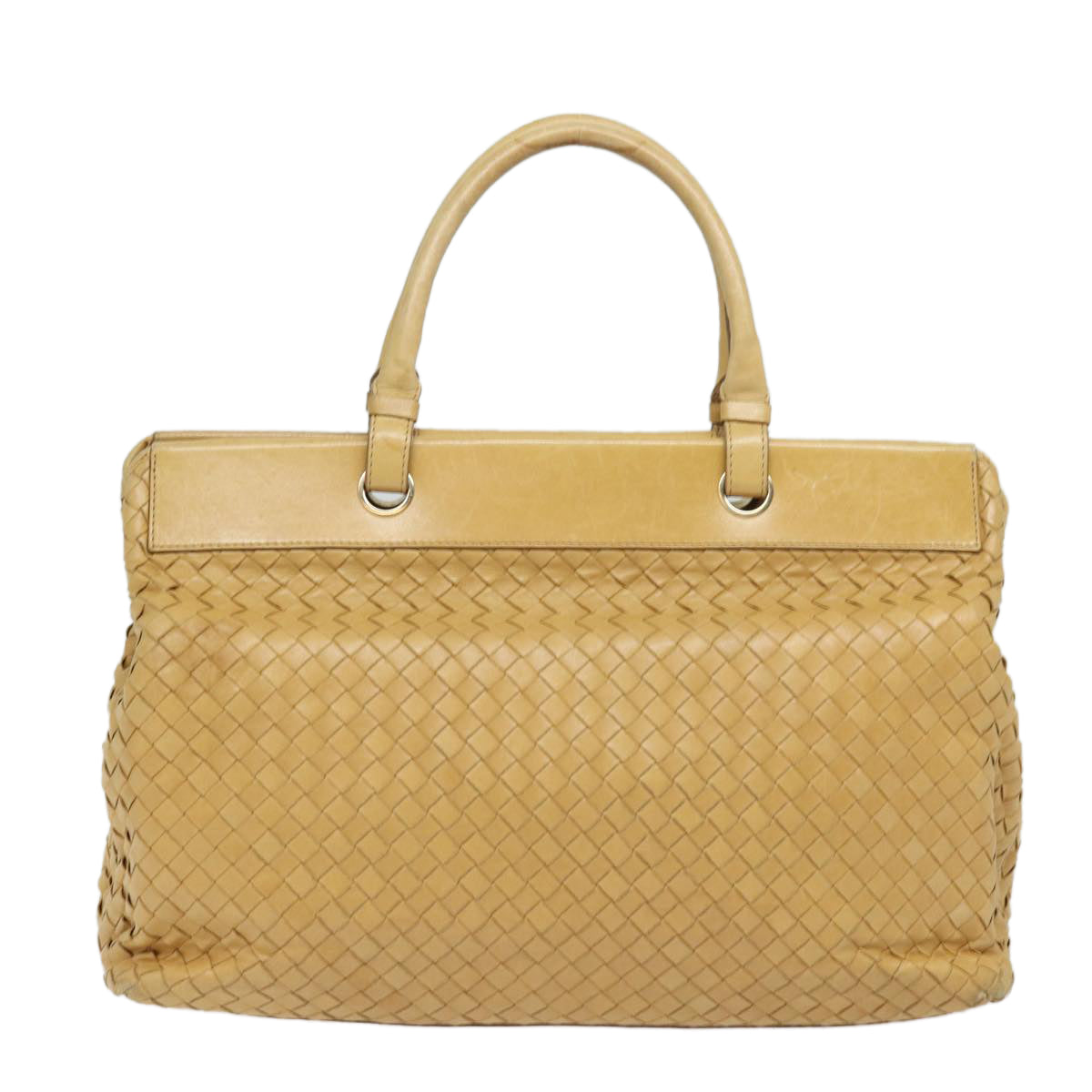 BOTTEGA VENETA INTRECCIATO Hand Bag Leather Beige Auth yk13483