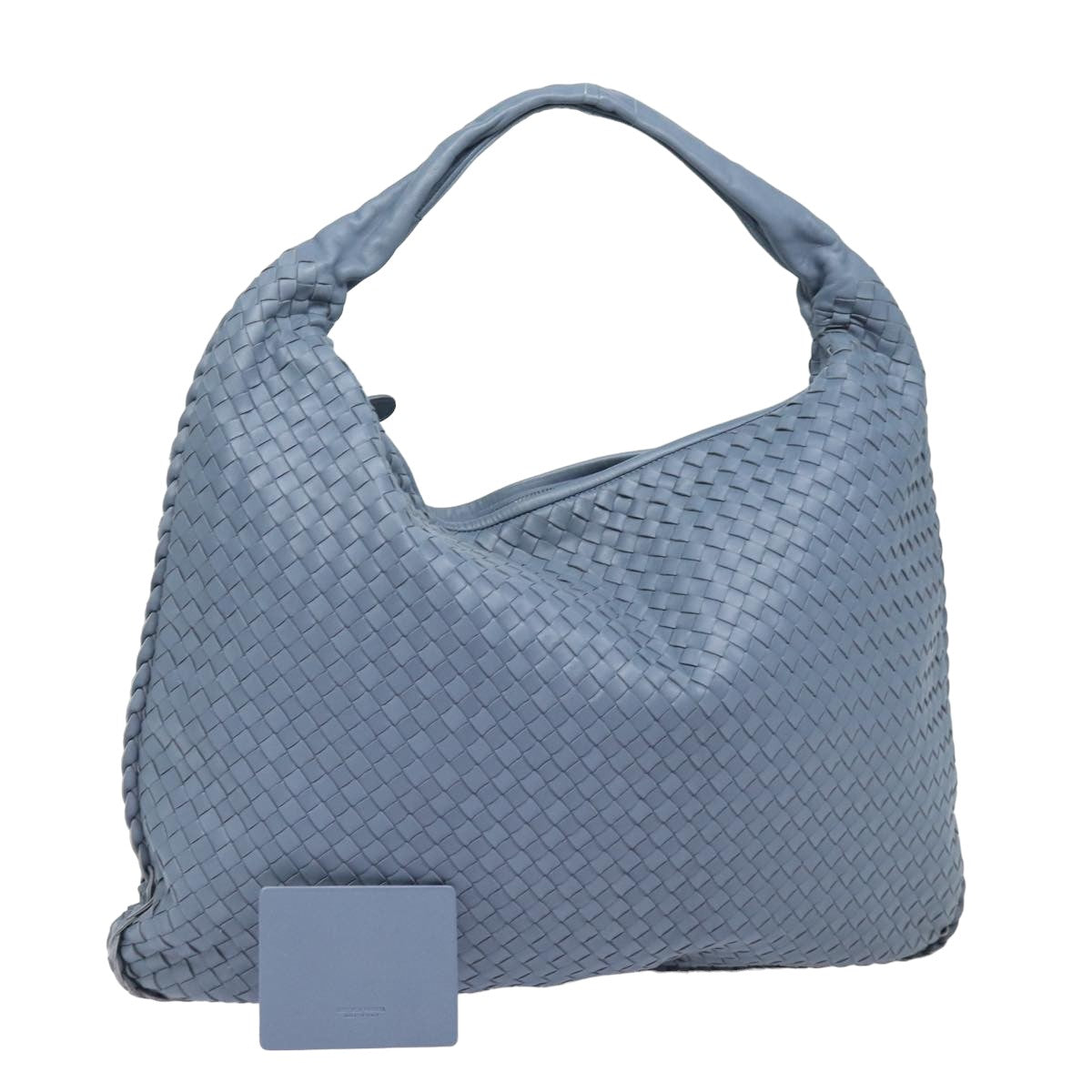 BOTTEGA VENETA INTRECCIATO Hobo Shoulder Bag Leather Blue Auth yk13498