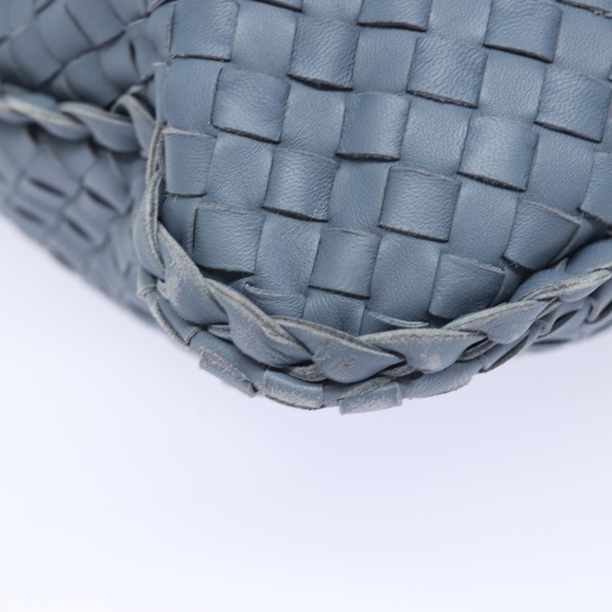 BOTTEGA VENETA INTRECCIATO Hobo Shoulder Bag Leather Blue Auth yk13498