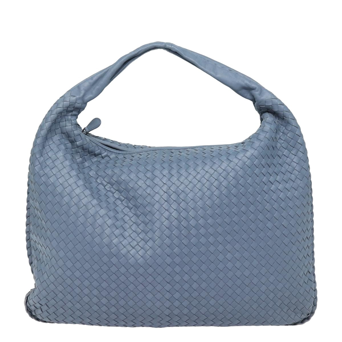 BOTTEGA VENETA INTRECCIATO Hobo Shoulder Bag Leather Blue Auth yk13498