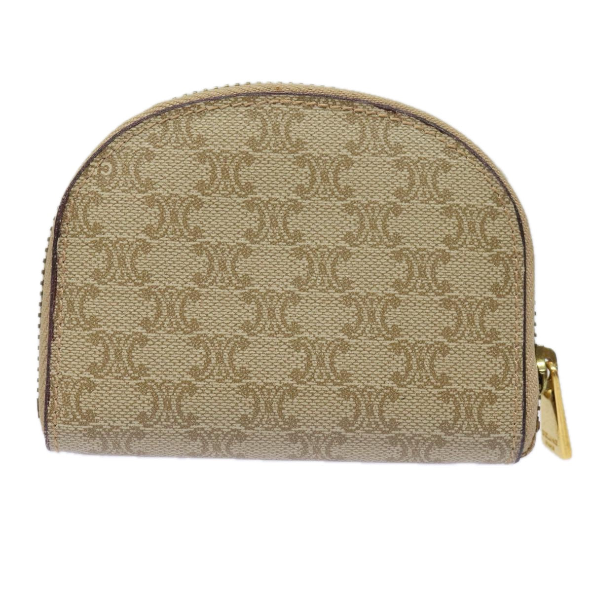 CELINE Macadam Canvas Coin Purse Beige Auth yk13518