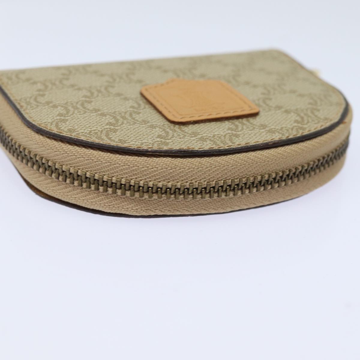 CELINE Macadam Canvas Coin Purse Beige Auth yk13518