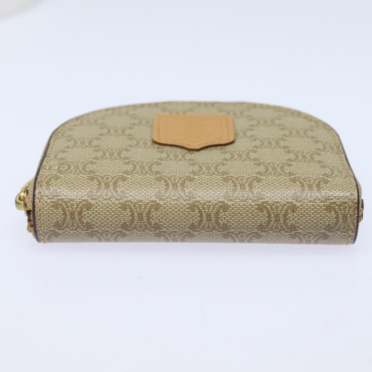 CELINE Macadam Canvas Coin Purse Beige Auth yk13518