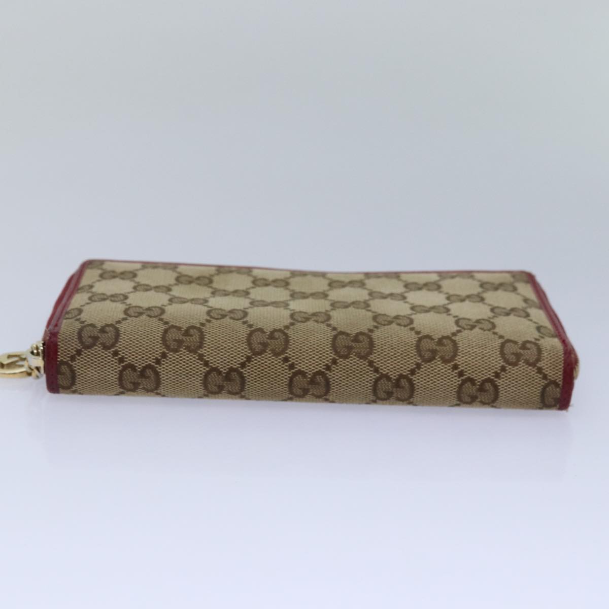 GUCCI GG Canvas Lovely Long Wallet Beige Beige Auth yk13659