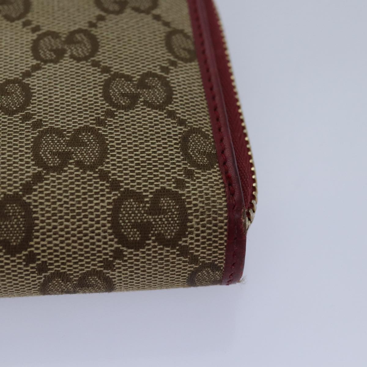 GUCCI GG Canvas Lovely Long Wallet Beige Beige Auth yk13659