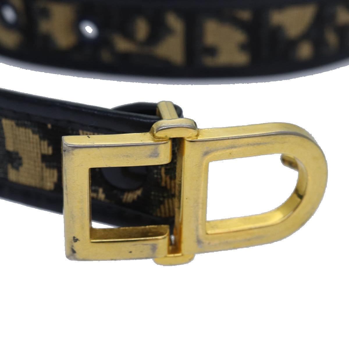 Christian Dior Trotter Canvas Belt 31.1"" Navy Auth yk13676