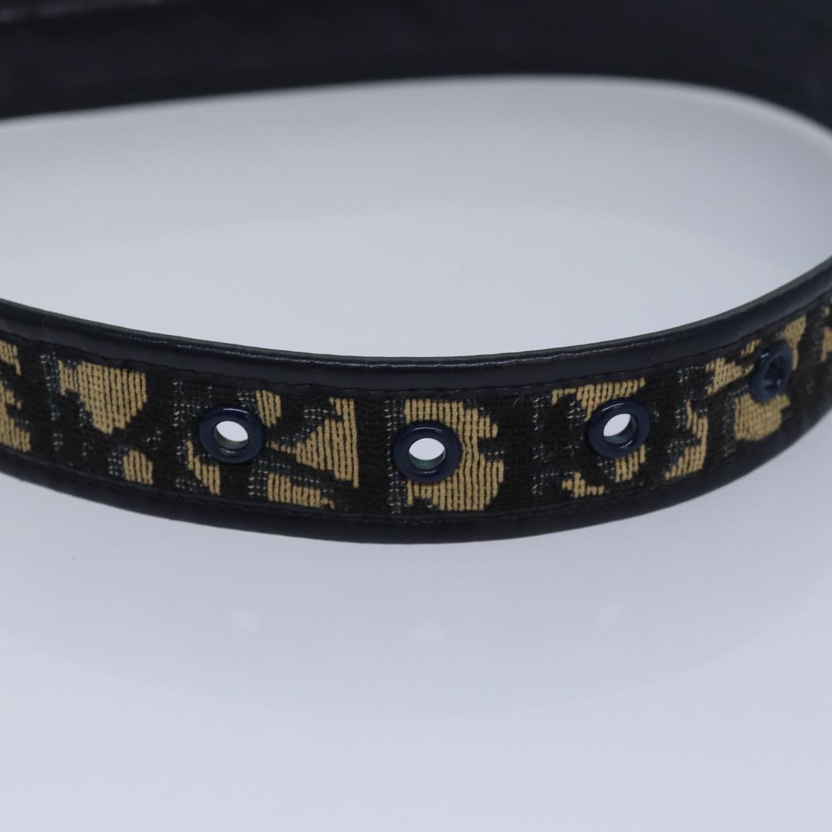 Christian Dior Trotter Canvas Belt 31.1"" Navy Auth yk13676