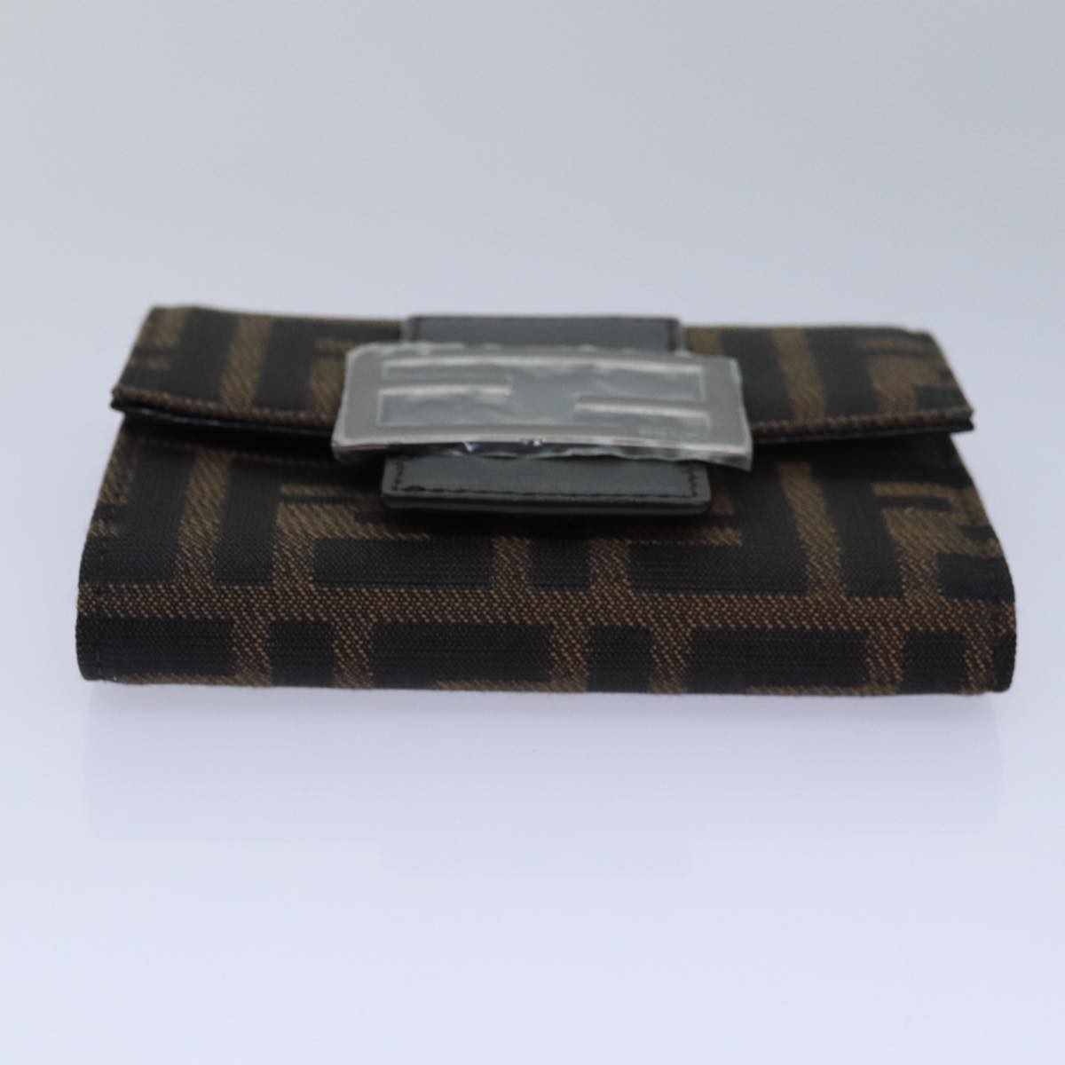 FENDI Zucca Canvas Wallet Black Brown Auth yk13705A