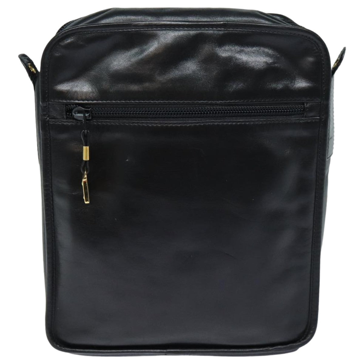 LOEWE Anagram Shoulder Bag Leather Black Auth yk13728