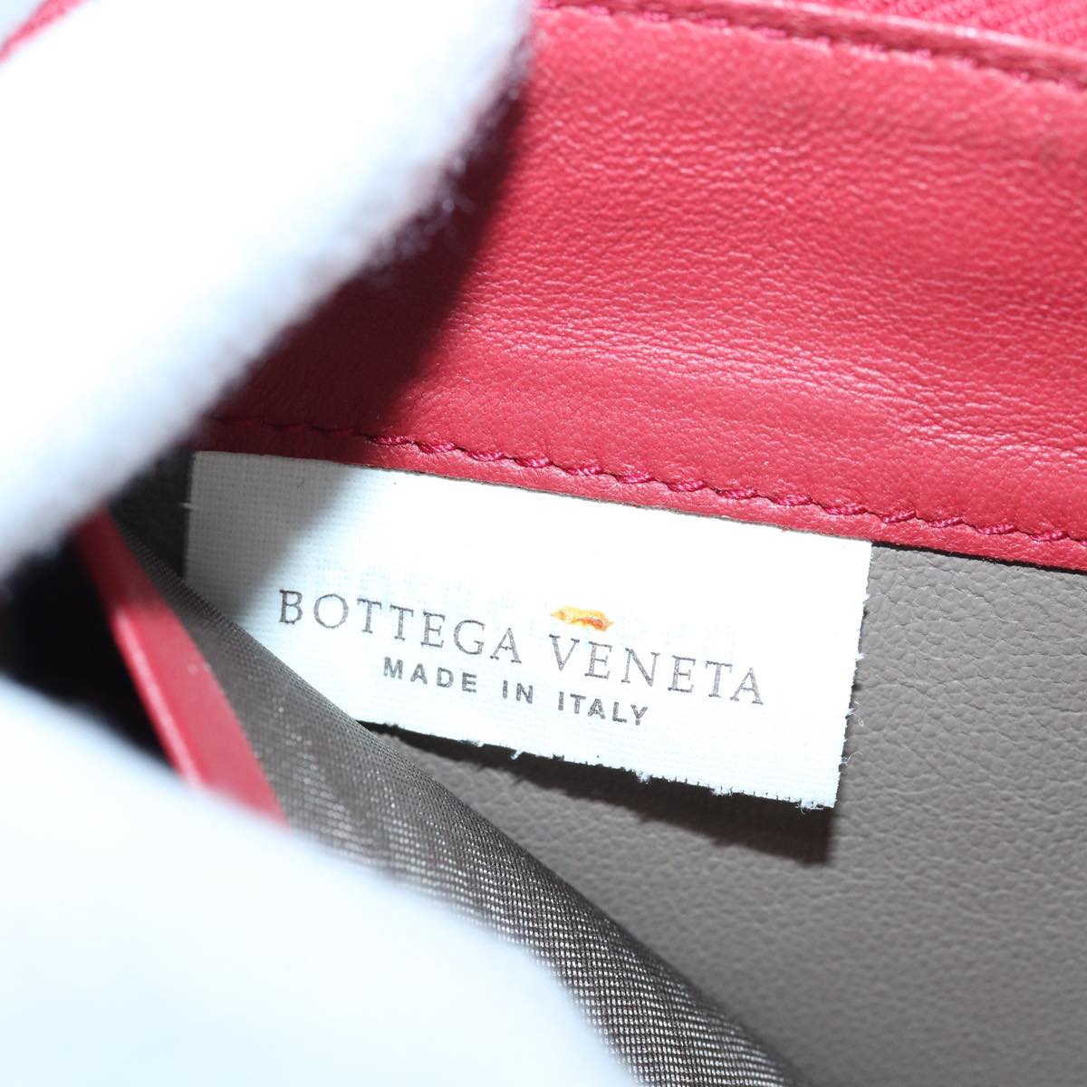 BOTTEGA VENETA INTRECCIATO Long Wallet Leather Red Auth yk13729