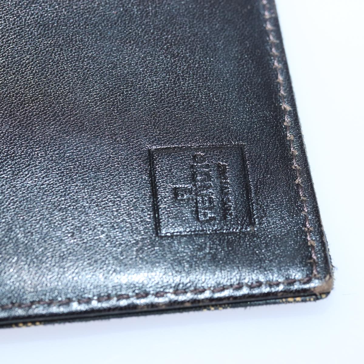 FENDI Zucca Canvas Wallet Black Brown Auth yk13745