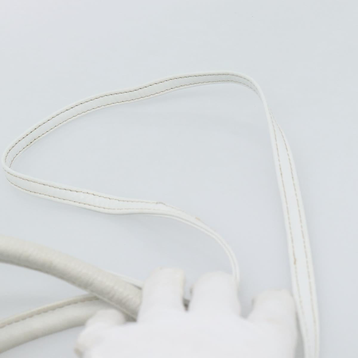 FENDI Hand Bag Leather 2way White Auth yk13942