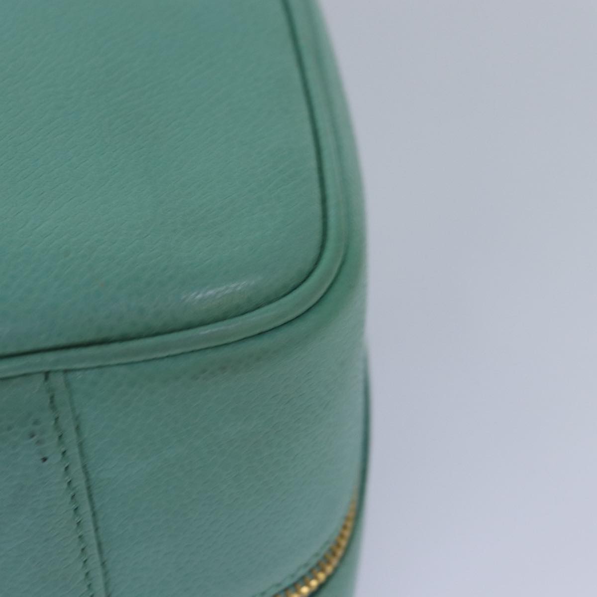 CHANEL Vanity COCO Mark Hand Bag Calf Skin Emerald Green CC Auth yk13974AV