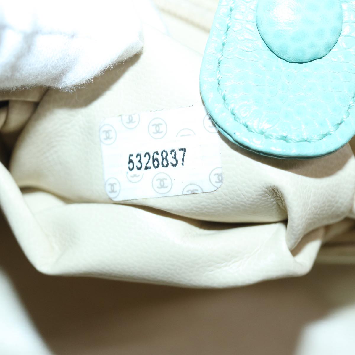 CHANEL Vanity COCO Mark Hand Bag Calf Skin Emerald Green CC Auth yk13974AV