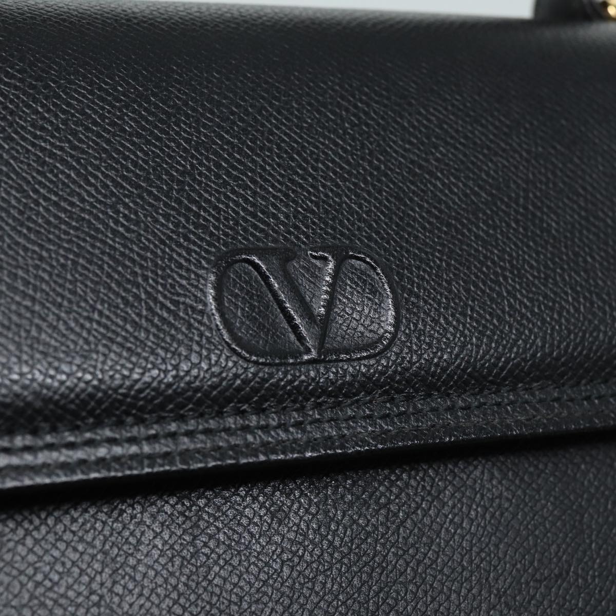 VALENTINO Hand Bag Leather Black Auth yk13995