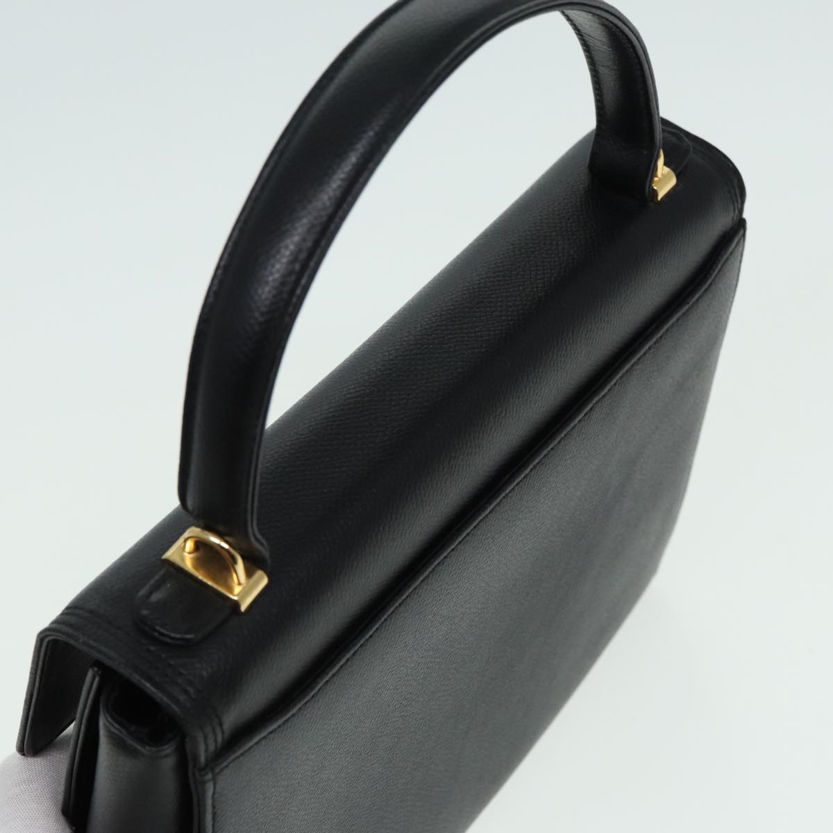 VALENTINO Hand Bag Leather Black Auth yk13995