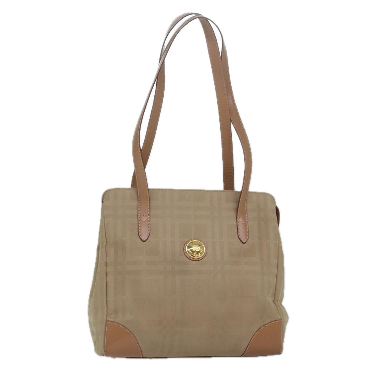 Burberrys Nova Check Shoulder Bag Canvas Beige Auth yk13997