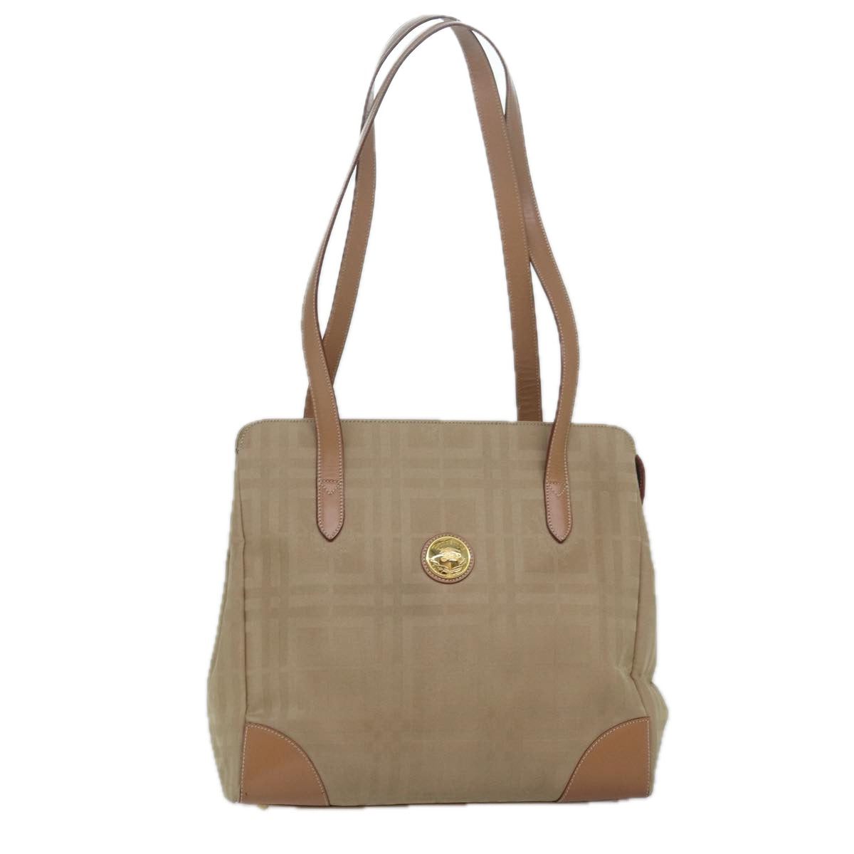 Burberrys Nova Check Shoulder Bag Canvas Beige Auth yk13997