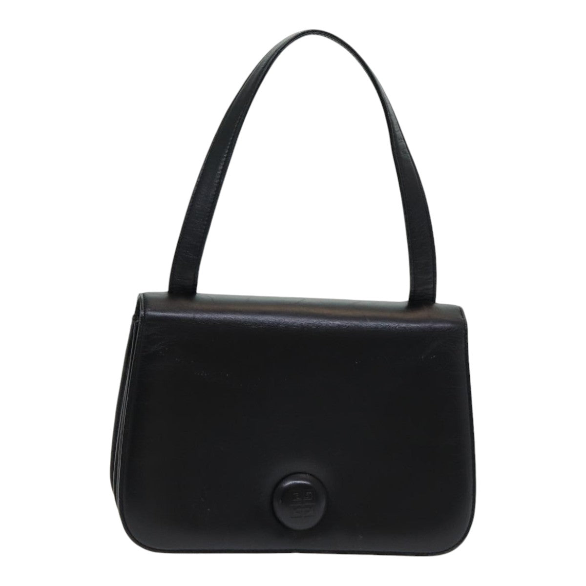 GIVENCHY Hand Bag Leather Black Auth yk14059