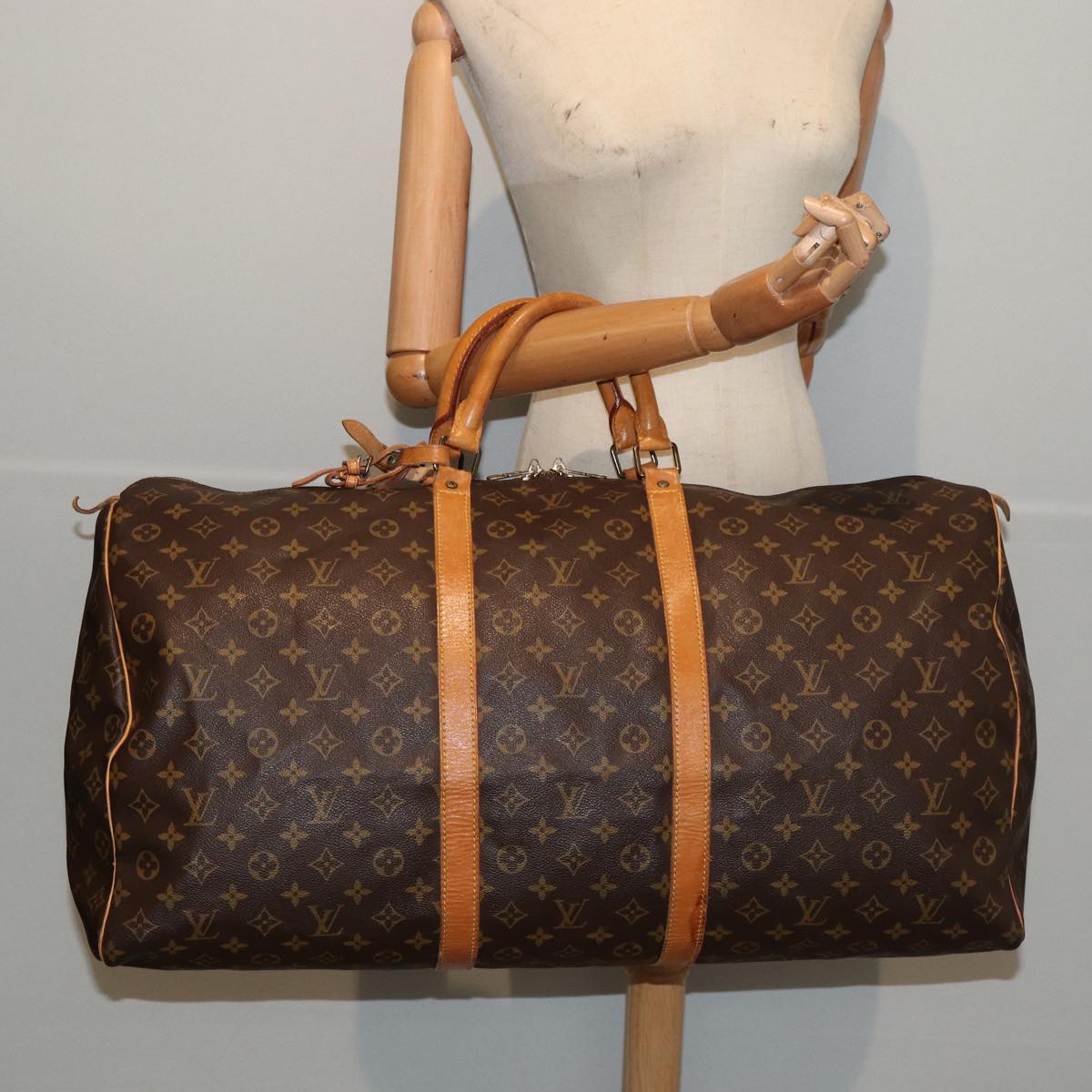 LOUIS VUITTON Monogram Keepall 60 Boston Bag M41422 LV Auth yk14154