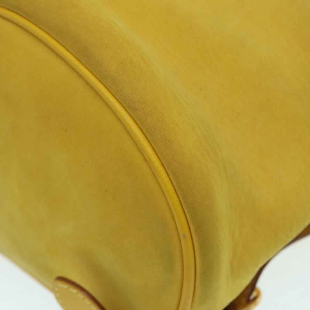 Salvatore Ferragamo Gancini Backpack Suede Yellow Gold Auth yk14203