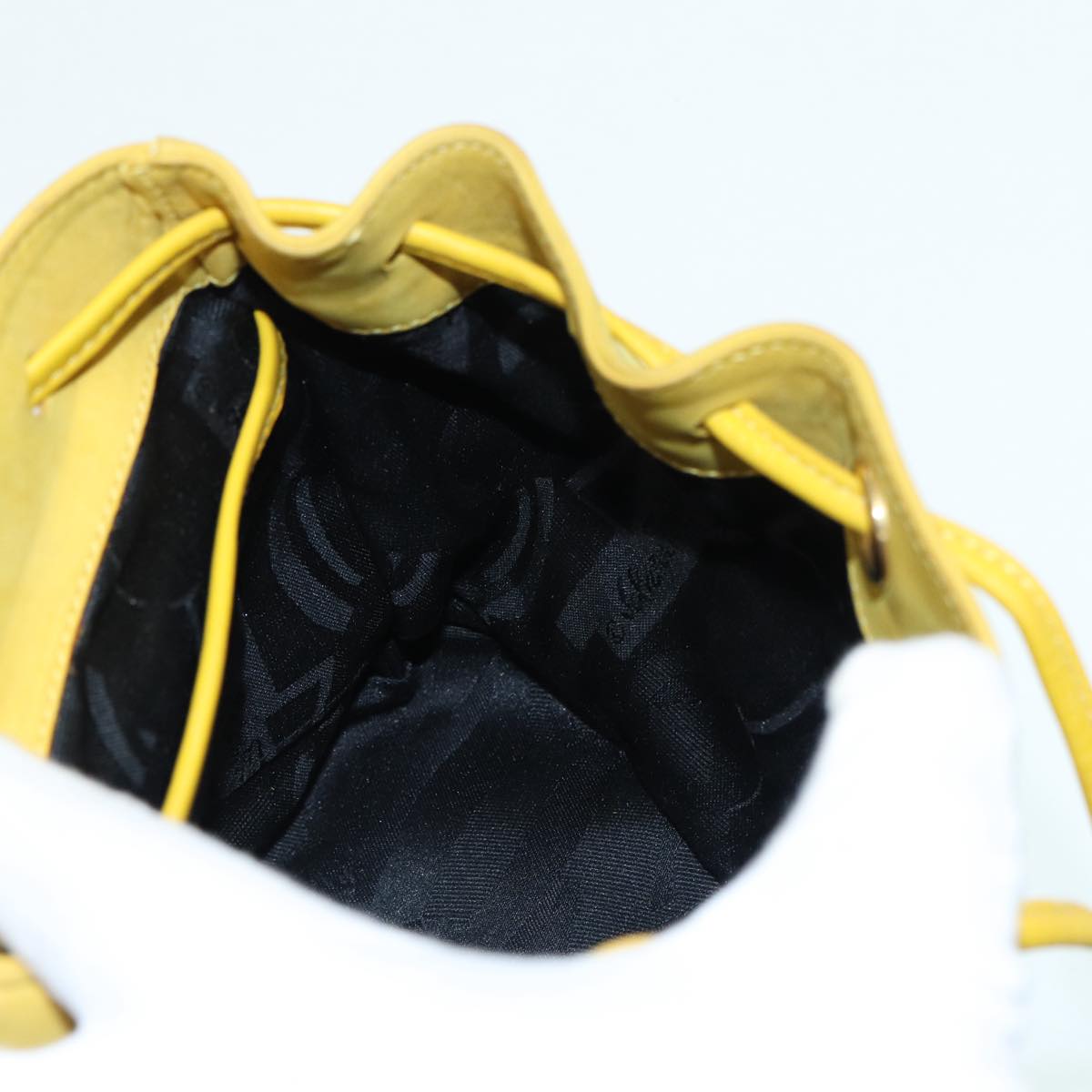 Salvatore Ferragamo Gancini Backpack Suede Yellow Gold Auth yk14203