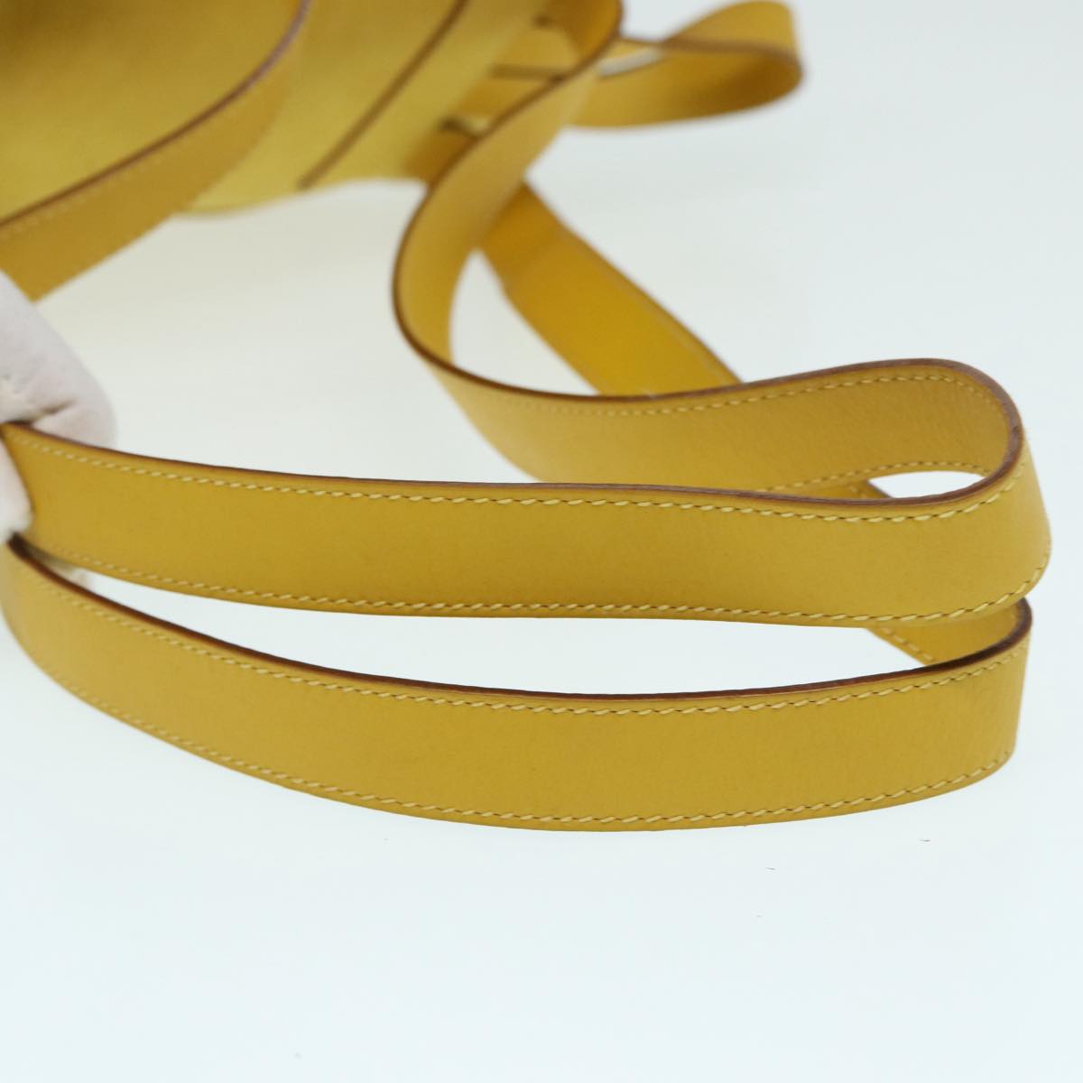 Salvatore Ferragamo Gancini Backpack Suede Yellow Gold Auth yk14203