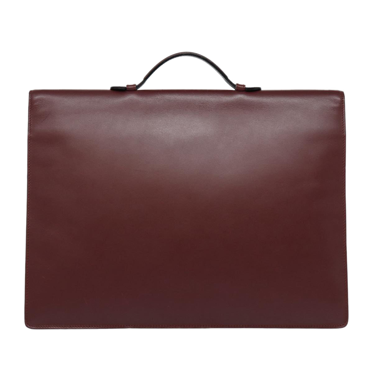 CARTIER Hand Bag Leather Bordeaux Auth yk14233