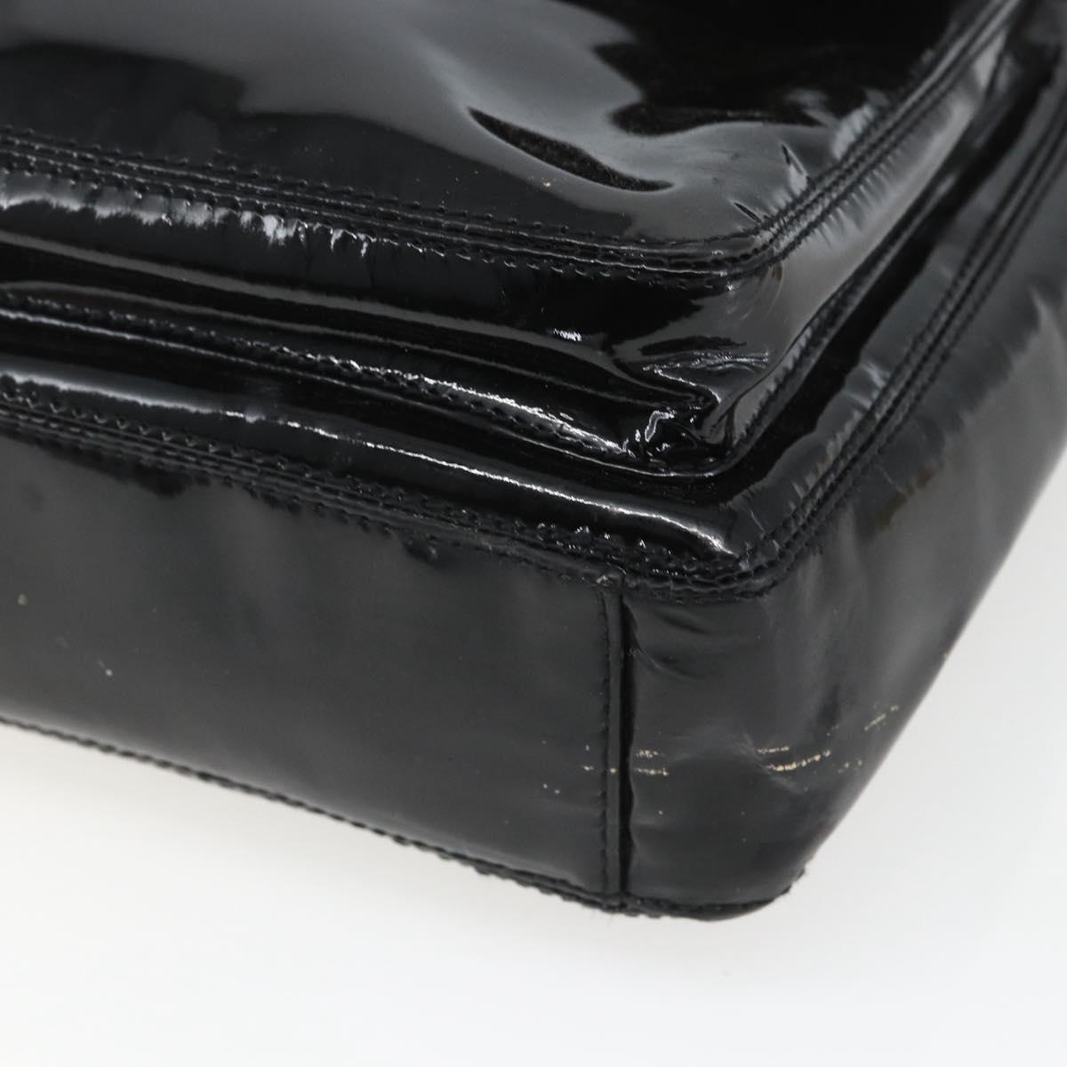 CHANEL COCO Mark Shoulder Bag Patent leather Black Silver CC Auth yk14331