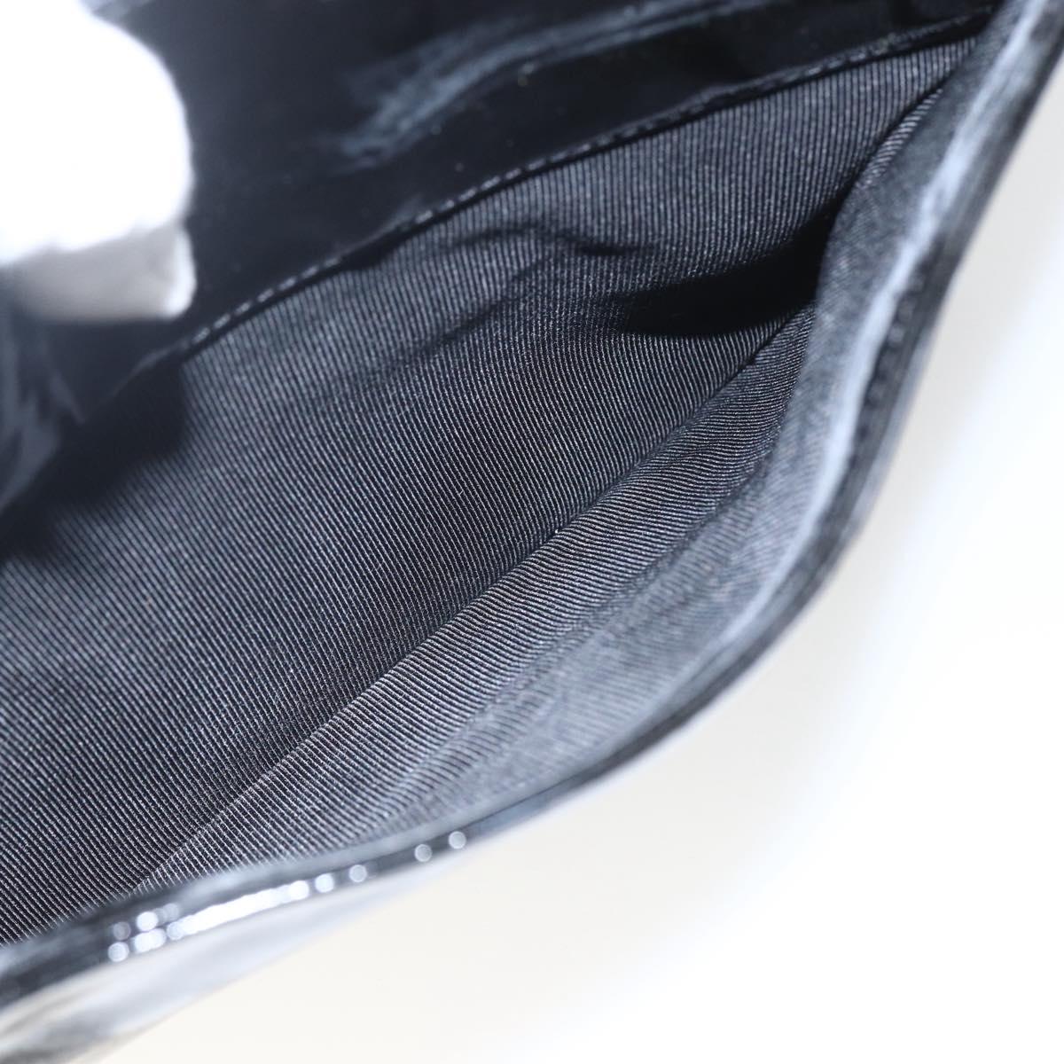 CHANEL COCO Mark Shoulder Bag Patent leather Black Silver CC Auth yk14331