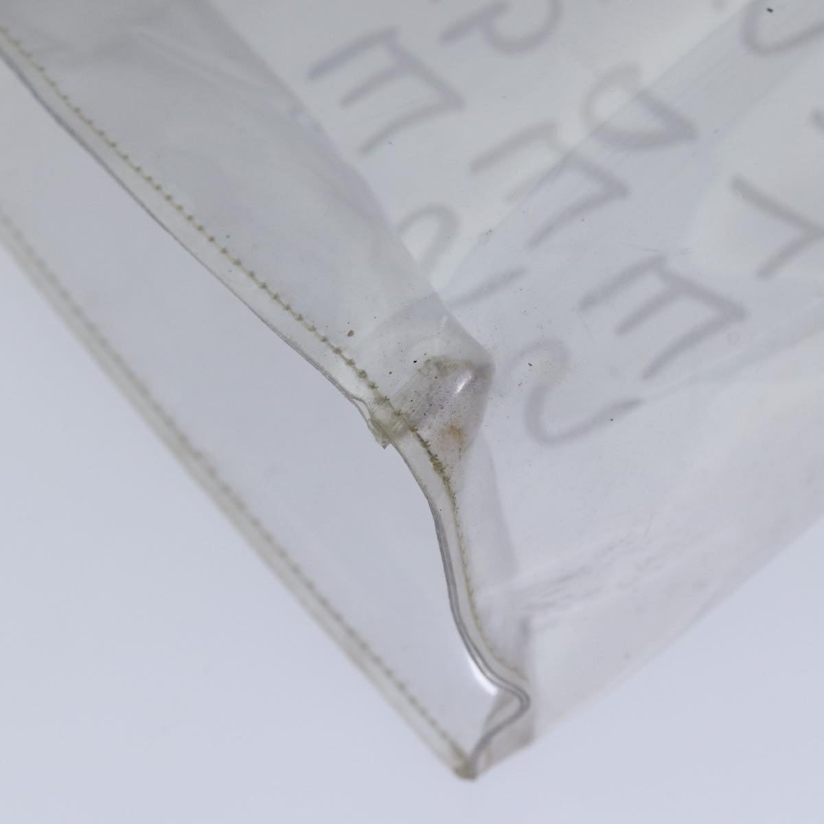 HERMES Vinyl Kelly Hand Bag Vinyl Clear Auth yk14339