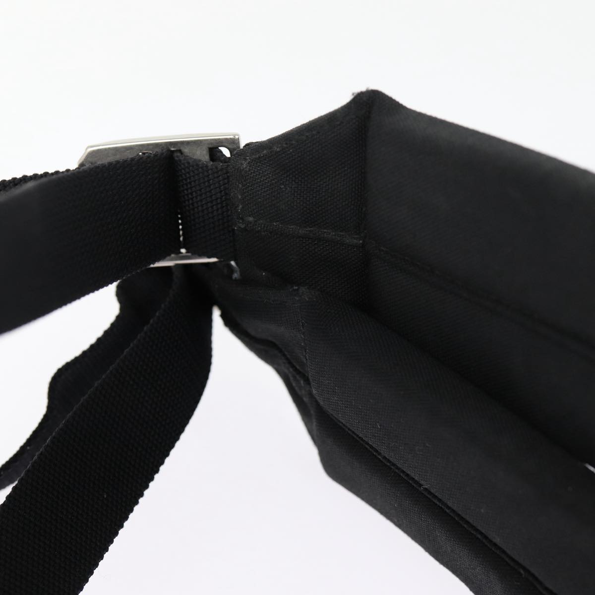 SAINT LAURENT Classic Hunter Backpack Canvas Black Silver Auth yk14364V