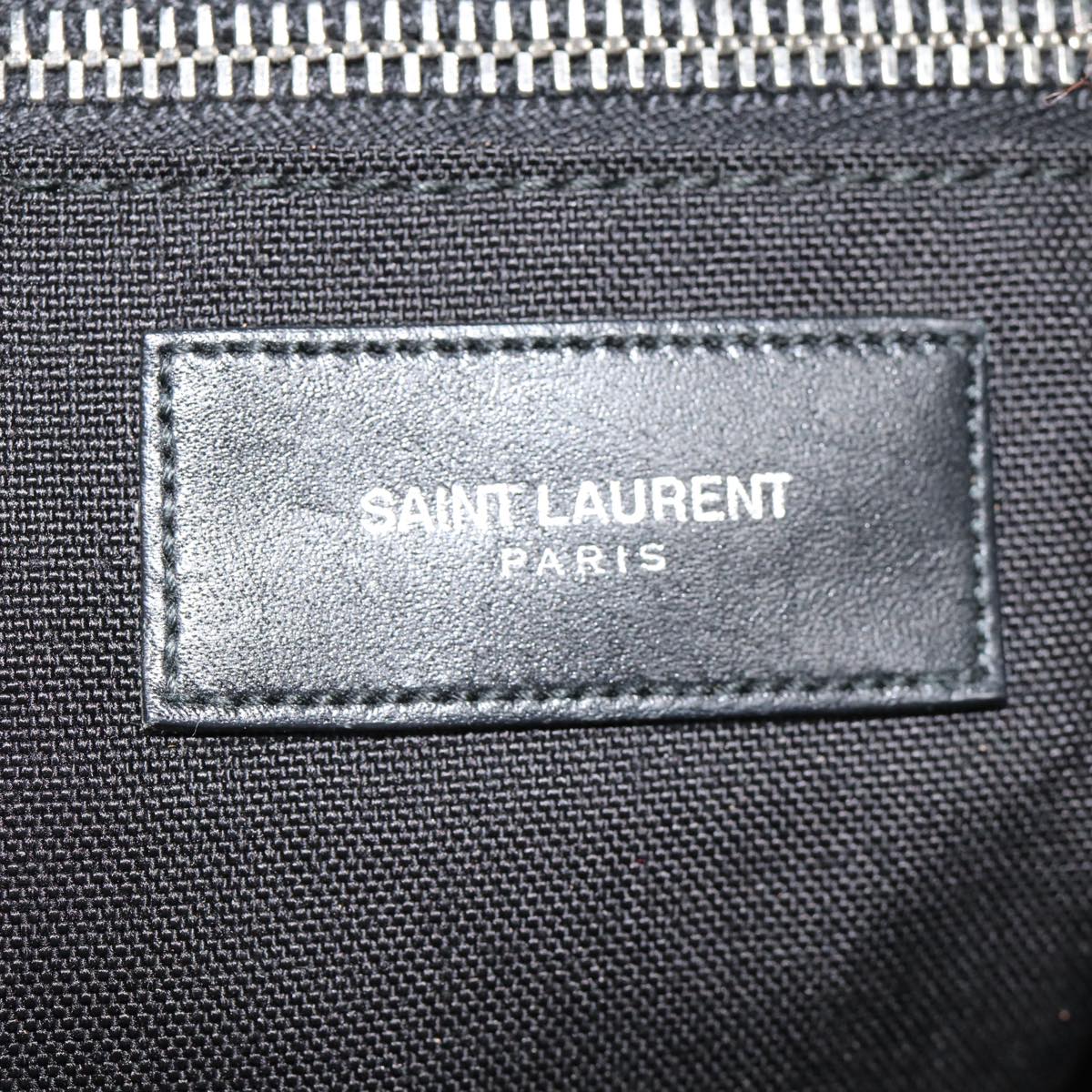 SAINT LAURENT Classic Hunter Backpack Canvas Black Silver Auth yk14364V