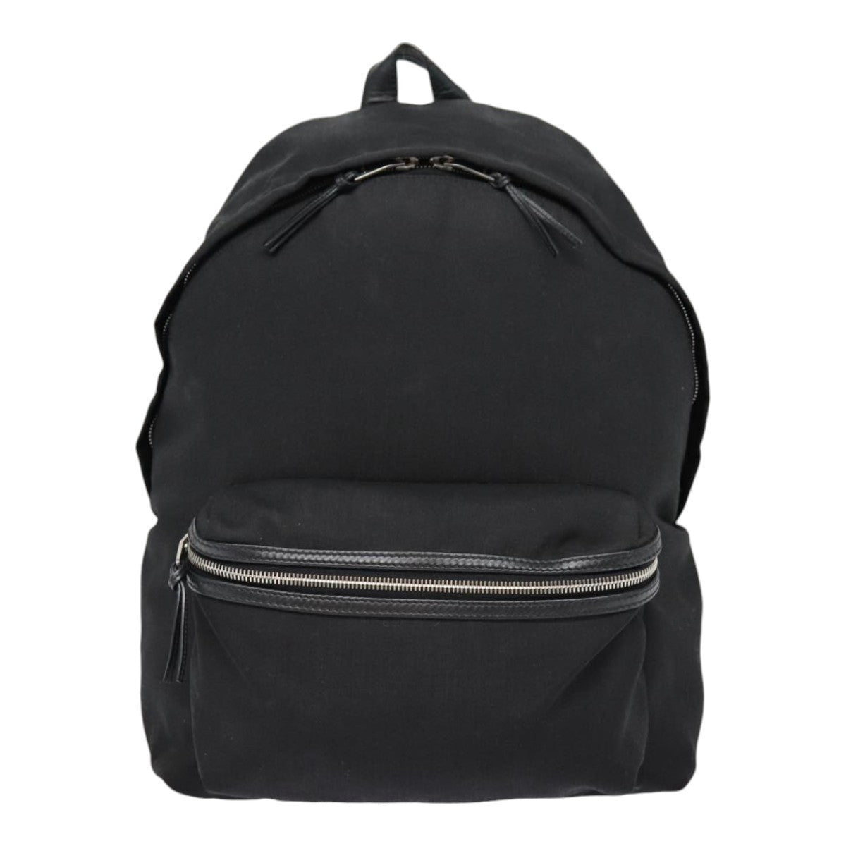 SAINT LAURENT Classic Hunter Backpack Canvas Black Silver Auth yk14364V
