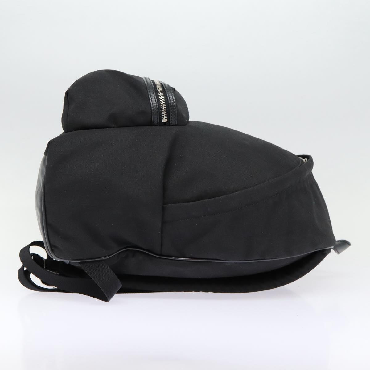 SAINT LAURENT Classic Hunter Backpack Canvas Black Silver Auth yk14364V